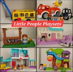 Fisher-Price Little People Toy Lot - 6 Playsets, Vehicles & Figures