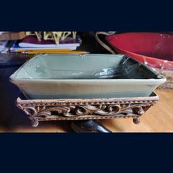 Ceramic Dish , Oven To Table, W/ serving Tray