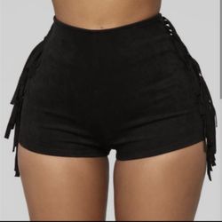 Black fringe Shorts 