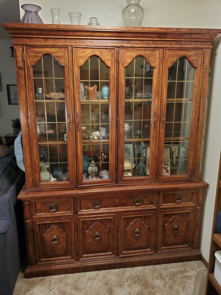 Vintage Solid Wood China Cabinet