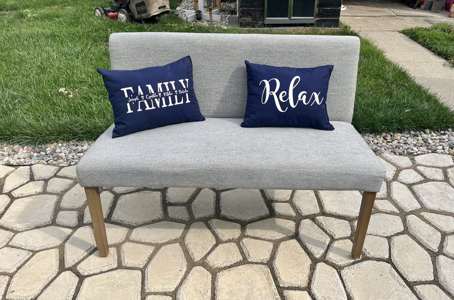 World Market Upholstered Dining Bench/ Settee