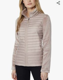 32 Degree Heat “Mixed Media Plush Jacket”