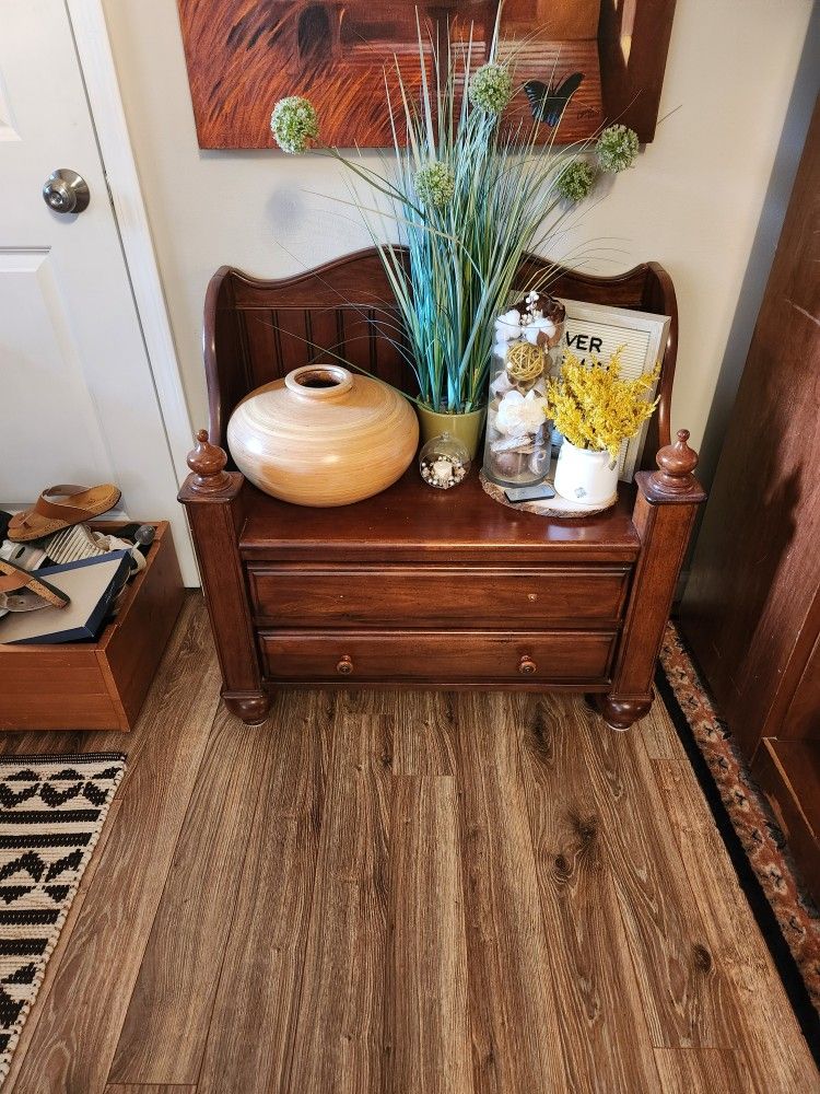 Picket And Rail Storage Bench