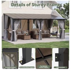 New In Boxes! 10x20 Wall Mounted Gazebo With Curtain 