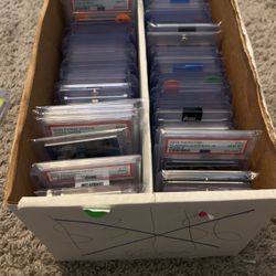 Box of sports cards 