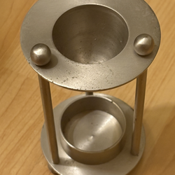 Vintage  STEEL METAL  OIL WARMER STAND With Tea Light Candle  Base