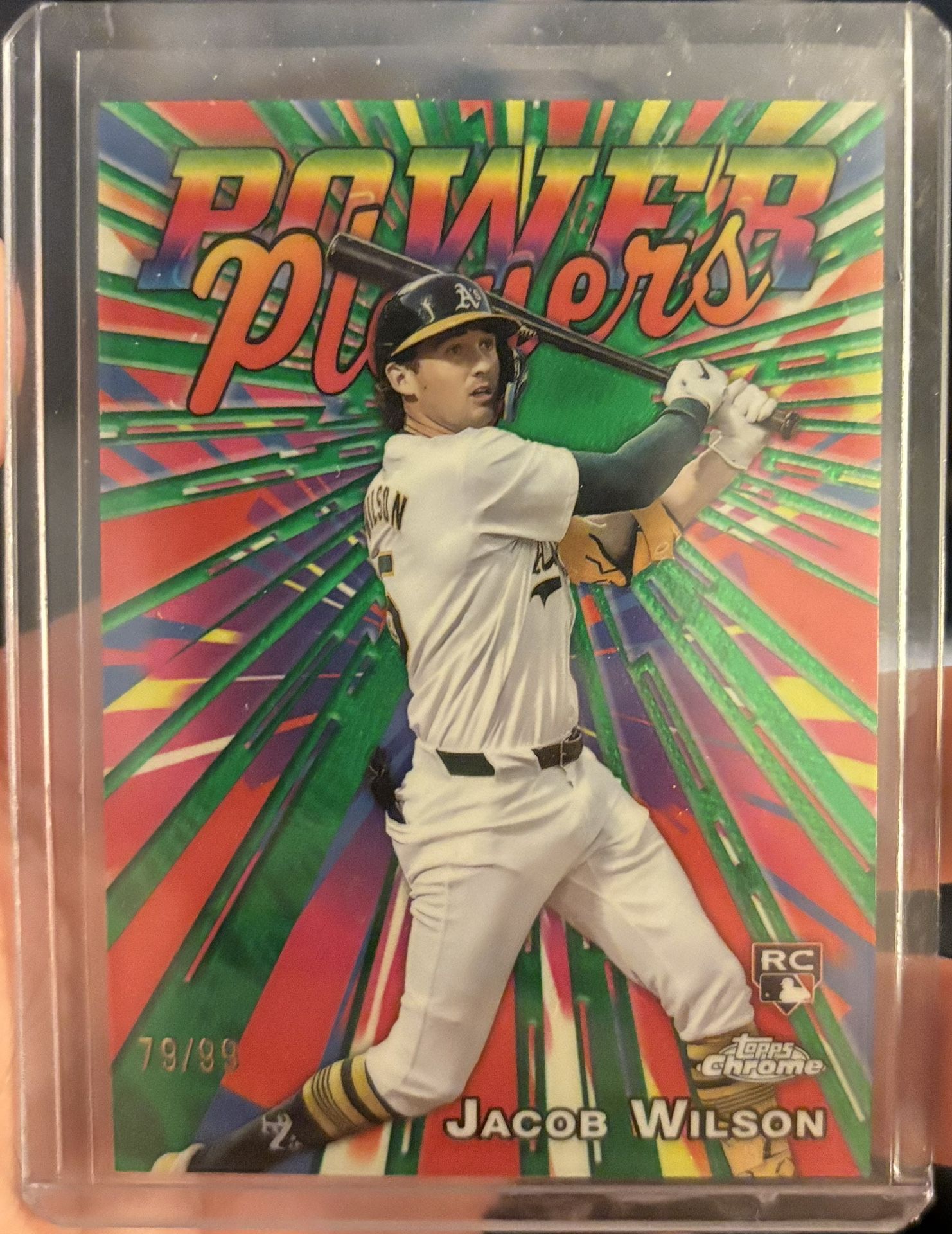 2025 Topps Chrome - Power Players Jacob Wilson #PP-22 Green Refractor /99 (RC)