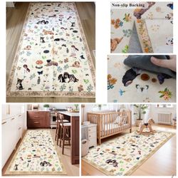 4x8 Washable Kitchen Animal Rug Cute Dog Printed