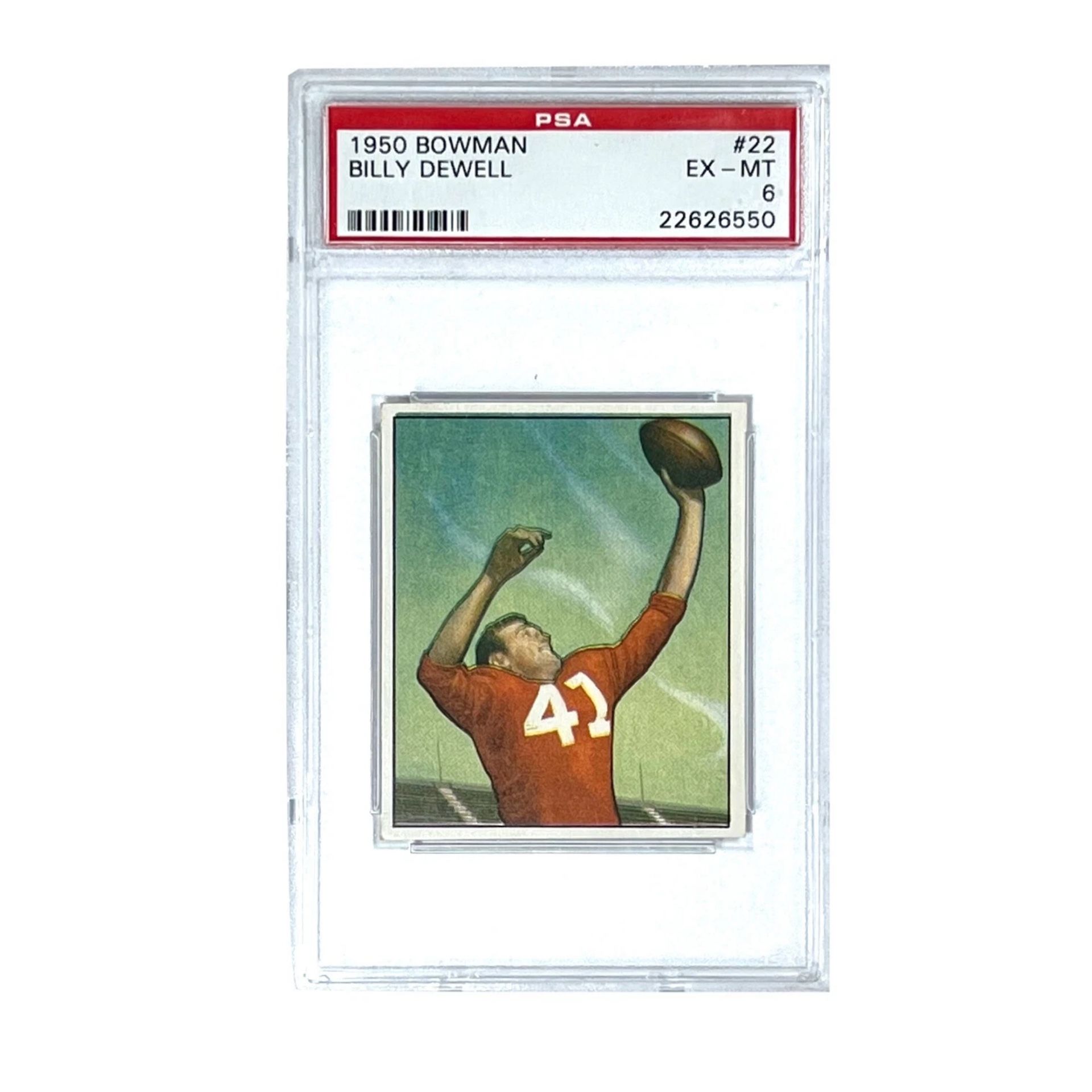 Billy Dewell 1950 Bowman #22 PSA 6 Football Card