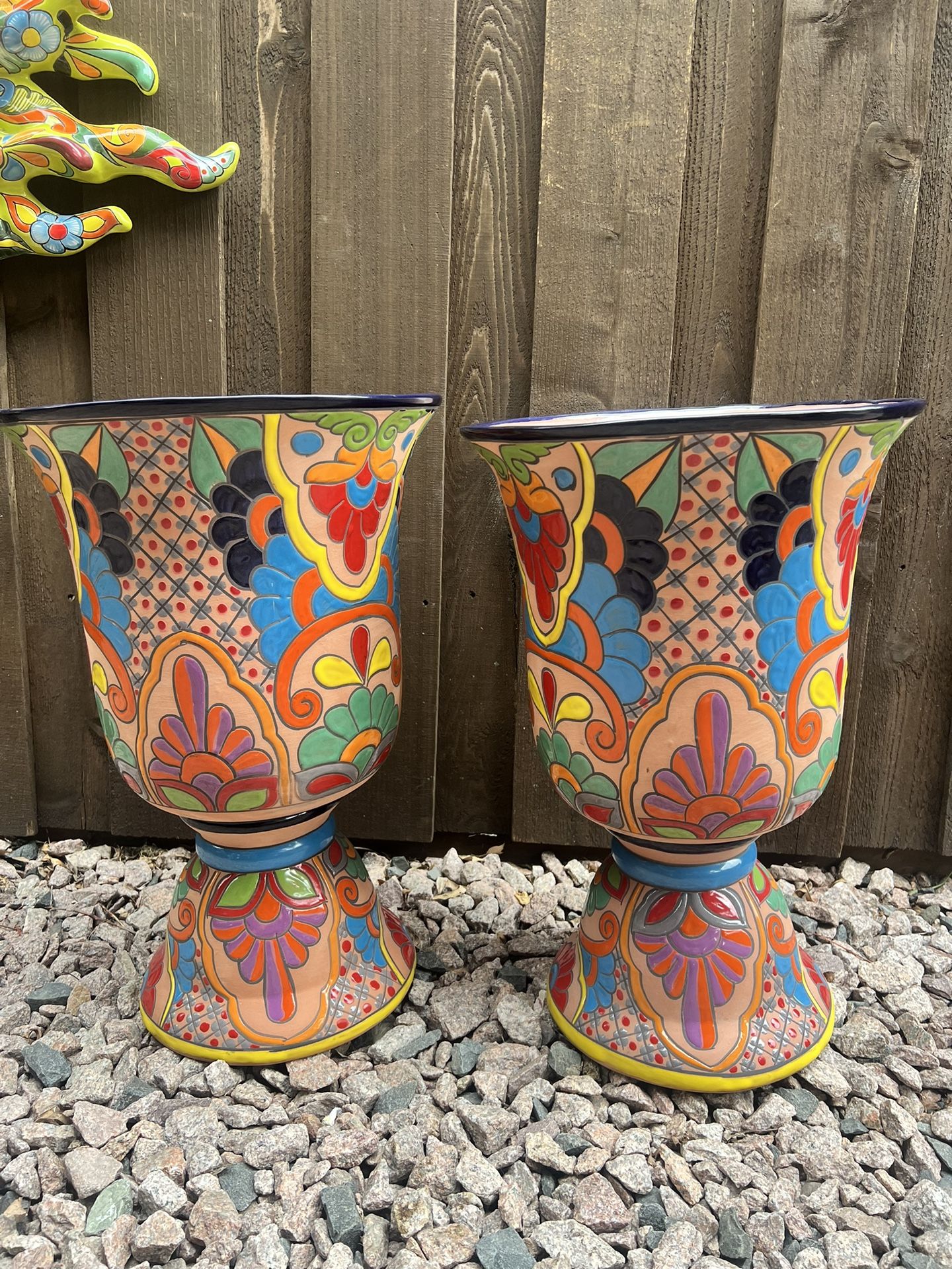 Mexican Talavera Terracota Urns Planters, Pottery, Clay Pots.