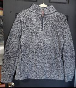 Weatherproof Vintage 1/4 Zip Sweater Small Regular Sherpa Fleece Gray
