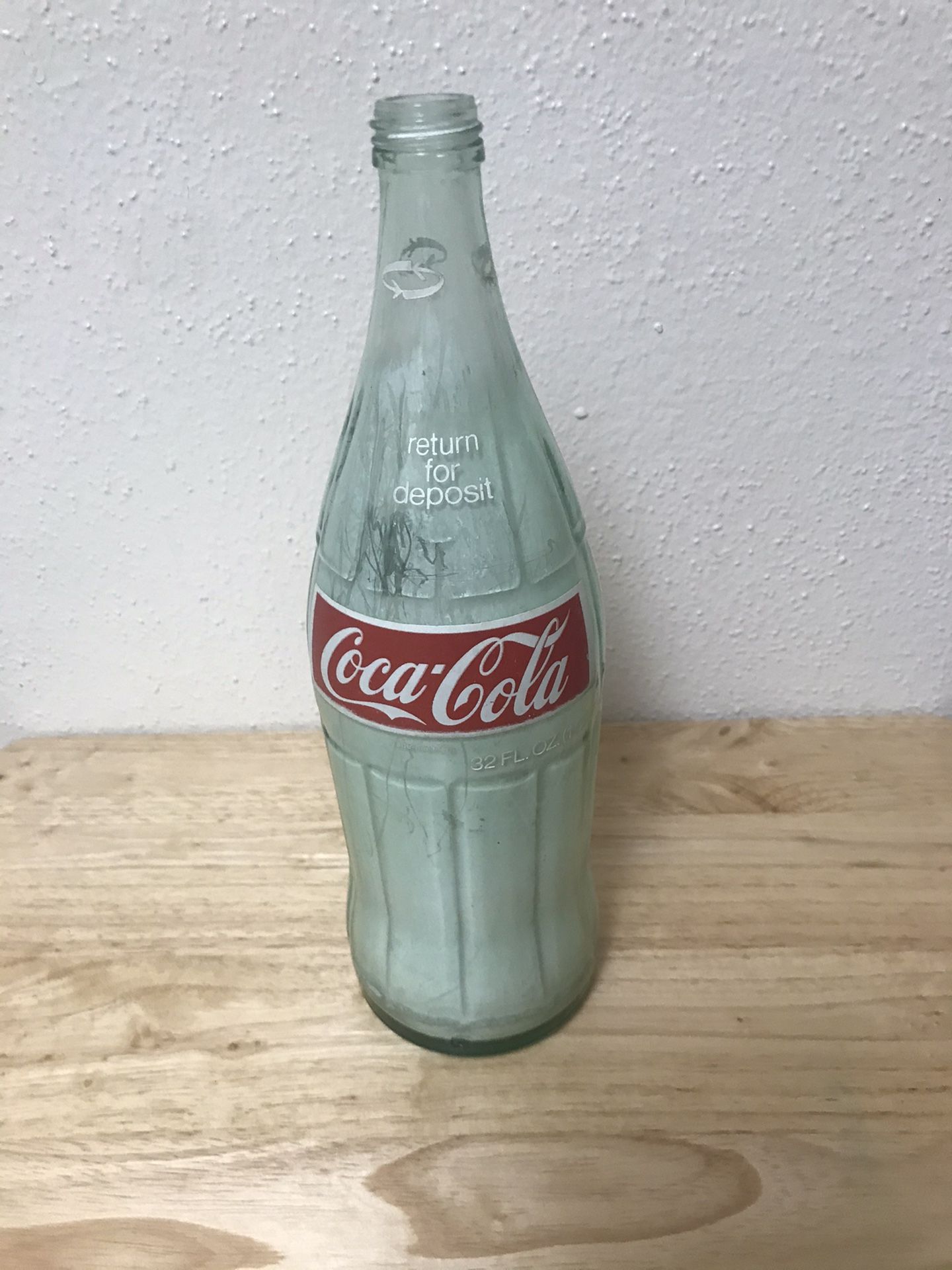 Vintage Antique 1970 Glass 32 Oz Coco Cola Bottle
