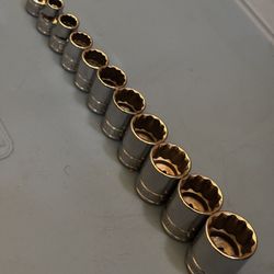 Snap-on Tools 11 pc 3/8" Drive 12-Point SAE Flank Drive® Shallow Socket Set (1/4, 5/16, 3/8-7/8")