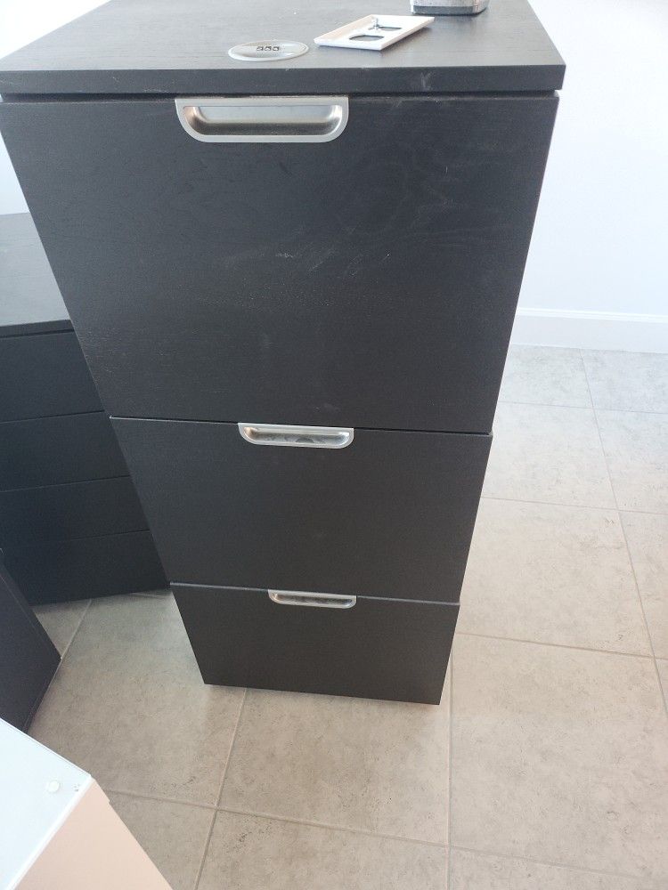 3 Drawers Wood Outside Locking File Cabinet