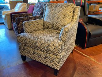SAM MOORE Pale Blue Palette Chevron Armchair