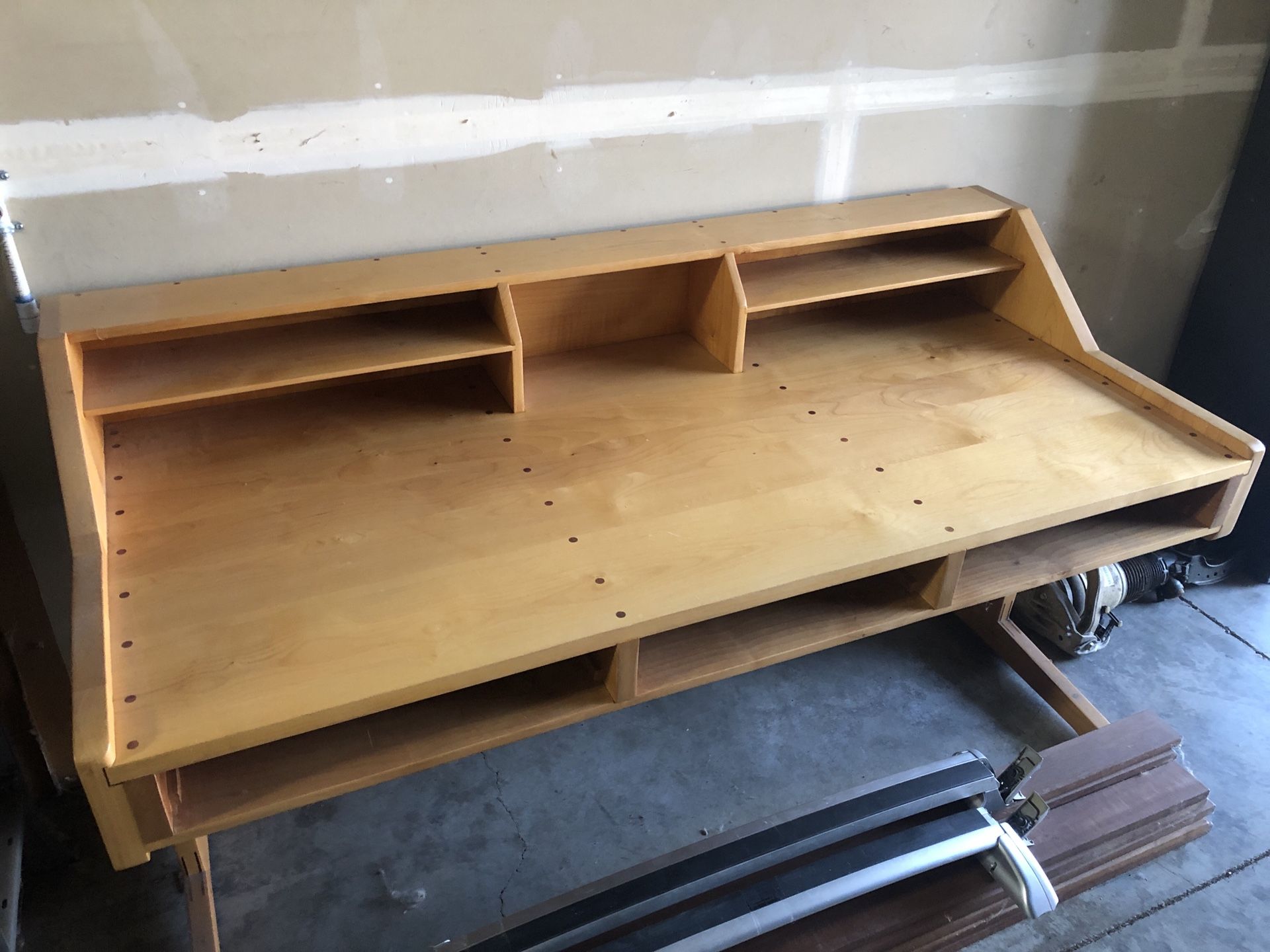 Handmade Custom Large Wood Desk With Drawers 