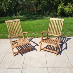 Fine grain Teak Wood folding lawn Chairs