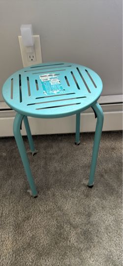 Round Side Table and Metal Stool