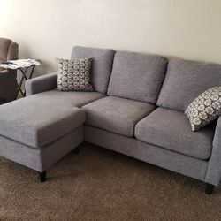 Gray Modern Reversible Sectional Sofa