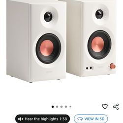 Edifier MR3 Powered Studio Monitor Speakers, Hi-Res Audio Certified Bluetooth V5.4 Active Bookshelf Loudspeakers, 2.0 Computer Speaker with Headphone 