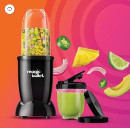 NEW! Magic Bullet Essential Blender, 250W Motor, Stainless Steel Cross Blade and 1 To-Go Lid, Black
