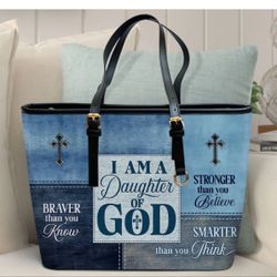 Leather Tote Bag | Religious Gift For Worship Friends 