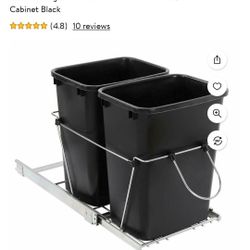 Sliding Pull Out Double Trash Bind 35 Quart Kitchen 