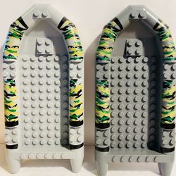 2 Army Camo Boats Light Dark Grey Building Toys LEGO Compatible Accessories