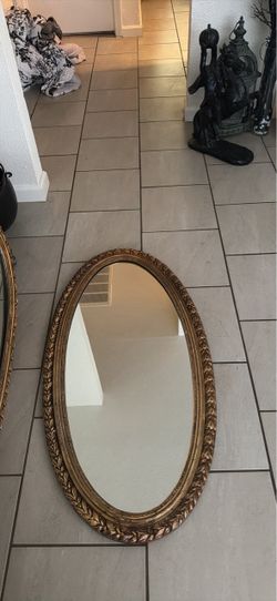 Oval Gold Ornate Framed Wall Mirror