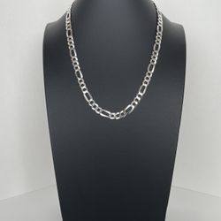 20” 7.5mm 925 Silver Figaro Necklace 