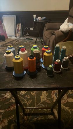 Embroidery bowls of thread