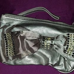 Candie's Silver Sequined Bow Wristlet 