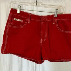 l.e.i. Workwear Vintage Y2K Twill Red Shorts NWOT, Size 13  