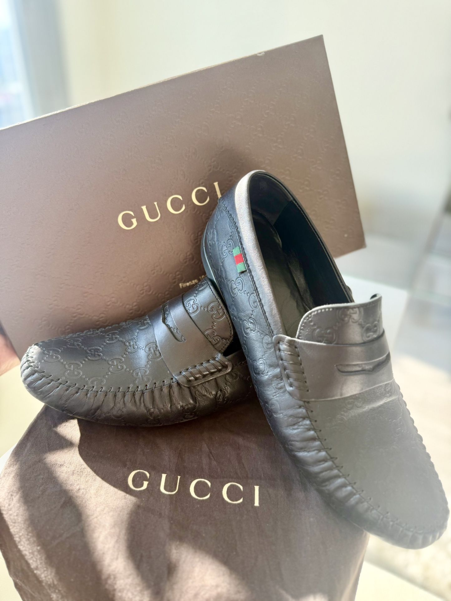Gucci Embossed Leather Loafer