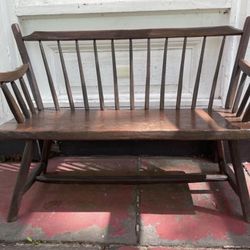 Antique wooden 11 spindle bench. Well-Made And Sturdy.