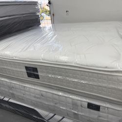 KING SIZE SHIFMAN MATTRESS & BOX SPRINGS BED SET