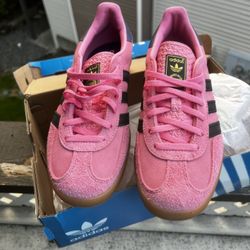 Pink Adidas Gazelles 