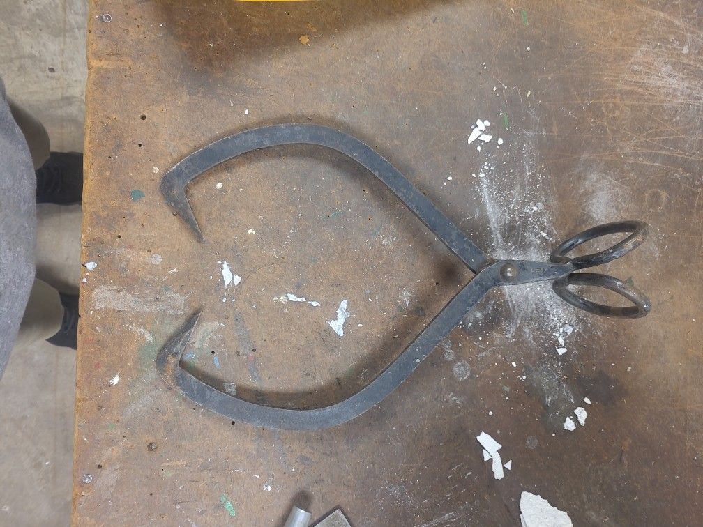 Vintage Cast Iron Ice Block Tongs