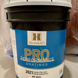 Hirshfield’s Pro Performance Coatings Interior Flat Latex Paint, 5 Gallon NEW