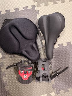 Peloton Bike Seat + Pedal Cages + Padded Seat Cover Bundle