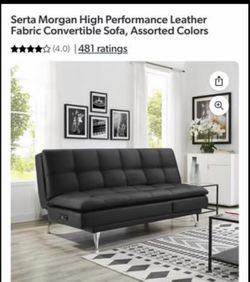 Serta Morgan High Performance Leather Fabric Convertible Sofa