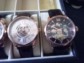 Invicta Authentic Automatic Gold Leather Luxury Watches