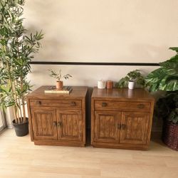 Vintage MCM Wood Nightstands