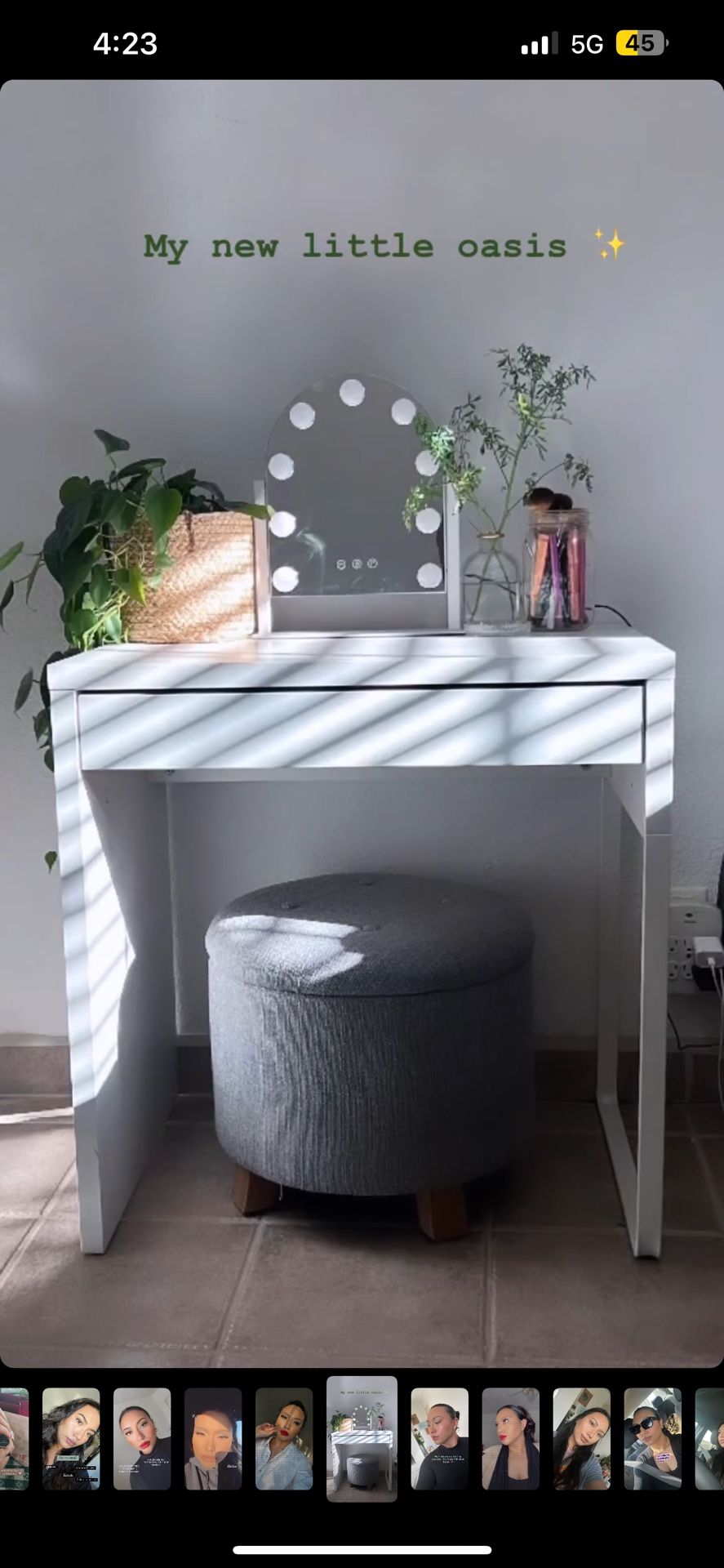 SMALL VANITY ( Ikea Mickie Desk + Small Vanity Mirror) 