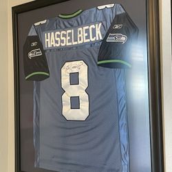 Autographed, Matt Hasselbeck Framed Seahawks Jersey