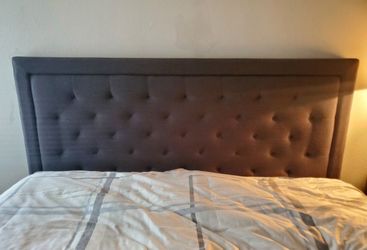 Gray Upholstered King/California King Headboard 