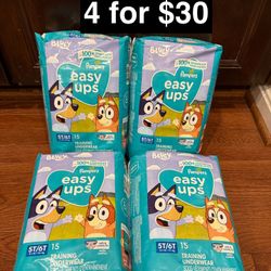 Pampers easy ups (Bluey) 5T/6T 4 for $30