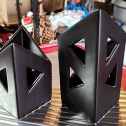 Partylite Black Checkmate 2Pc Candle Holder Set