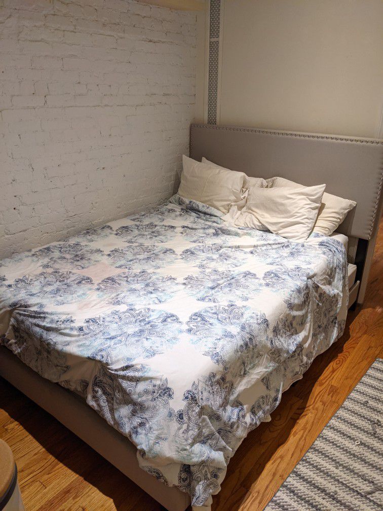 Queen Size Bed Frame + Mattress