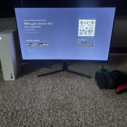 Xbox Series S, 144HZ Curved Monitor, Wired Controller, Wired Headset, All Cables